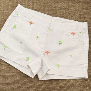 J Crew Crewcuts Frankie White Embroidered Surfer Shorts sz 10